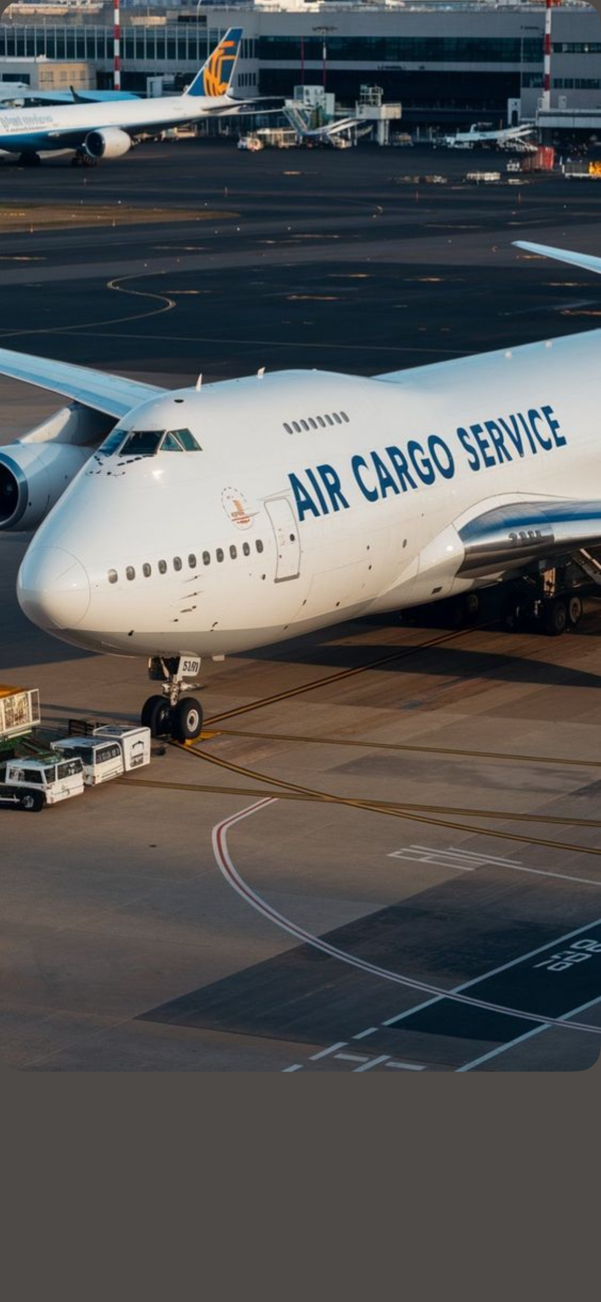 Air cargo aircraft on the tarmac